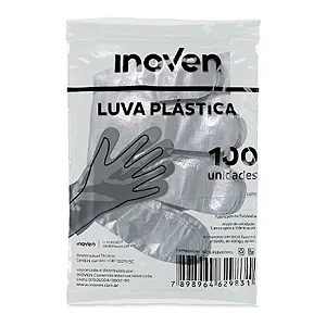 LUVA PLASTICA DESCARTAVEL 100UND INOVEN