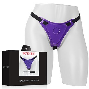 Cinta Strap On Vinil Lilas com Elastico