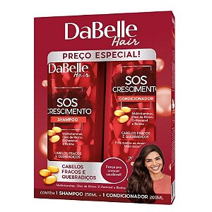 Dabelle Shampoo Fortalecedor 250ml + Condicionador Hidratante 175ml SOS Crescimento