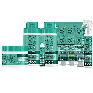Kit Eico Salão em Casa Cachos Definidos 450ml Spray + Modelador