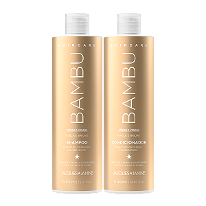Kit Jacques Janine Hair Care Bambu Shampoo 450ml Condicionador Leave-In 440ml