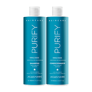 Kit Jacques Janine Hair Care Purify Shampoo 450ml Condicionador Leave-In 440ml
