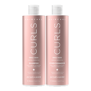 Kit Jacques Janine Hair Care Curls Shampoo 450ml Condicionador Leave-In 440ml