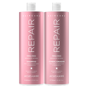 Kit Jacques Janine Hair Care Repair Shampoo 800ml Condicionador Leave-In 750ml
