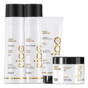 Kit Eico Pro Óleo Sublime Shampoo 300ml Condicionador 300ml Máscara Nutrição 300g Leave-In Finalizador 200ml