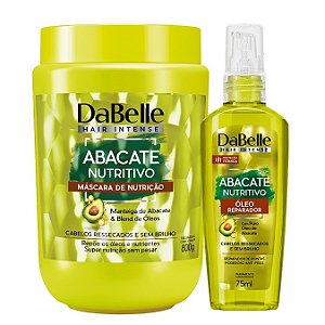 Kit Dabelle Abacate Nutritivo Máscara 800g Óleo em Creme Multifuncional 190ml
