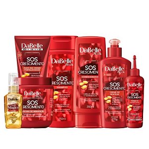 Kit Dabelle SOS Crescimento Tratamento Completo Fortalecimento Crescimento Máscara 400g