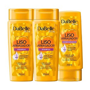 Kit Dabelle Liso Arrasador 2 Shampoos 250ml Condicionador Leave-In 175ml