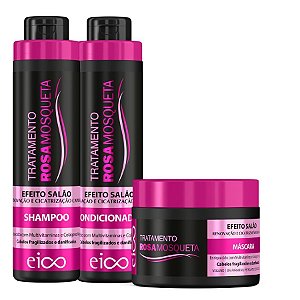 Kit Eico Tratamento Rosa Mosqueta Máscara 270g 3 Itens