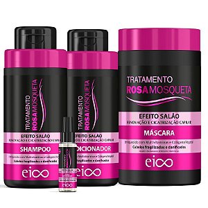Kit Eico Tratamento Rosa Mosqueta 450ml Óleo 60ml 4 Itens