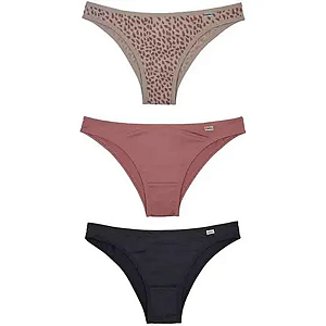 Del Rio Kit 3 Calcinhas Tanga Microfibra Estampa Felícia Tamanho P