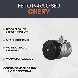 Compressor de Ar Condicionado Chery QQ 10 12 Volts Polia 4pk 110mm