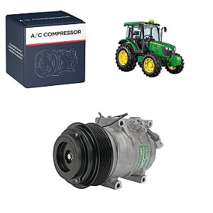 Compressor de Ar Condicionado Modelo Denso 10SRE18C Trator John Deere 5078E