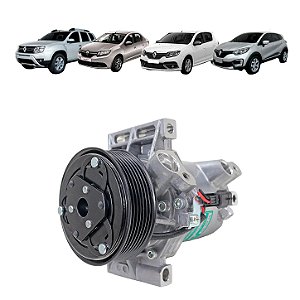 Compressor de Ar Condicionado Kicks 2016 a 2019 Sandero Logan Duster Captur 1.6 2017 A 2019