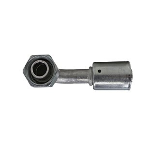 Conexão O'ring 90º Fêmea 10mm Aluminio c/Clip Porca em Aço
