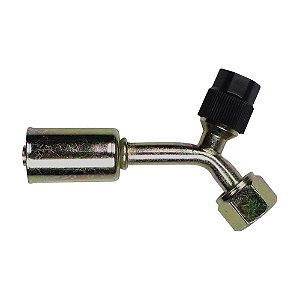 Conexão O'ring 45º Fêmea 06mm Aço Válvula Serviço R134a