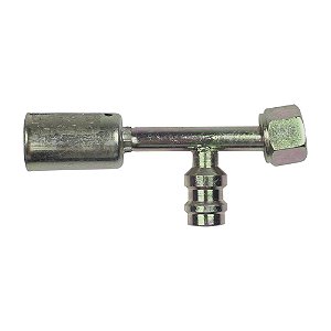 Conexão O'ring Fêmea 06mm Aço Válvula de Serviço R134a