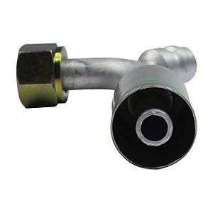 Conexão O'ring 90º Fêmea 08mm Aluminio c Válvula R134a