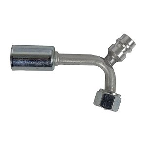 Conexão O'ring 90º Fêmea 06mm Aluminio c Válvula R134a