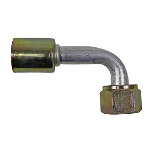 Conexão O'ring 90º Fêmea 12mm Aluminio c Clip a