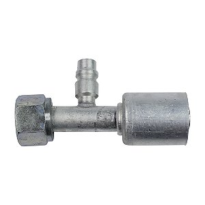 Conexão O'ring Reta Fêmea 10mm Aluminio c Válvula R134a
