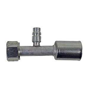 Conexão O'ring Reta Fêmea 10mm Aluminio c Válvula R134a