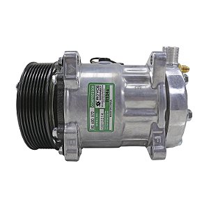 Compressor de Ar Condicionado Modelo 7H15 Máquina New Holland 12V 8pk 119mm