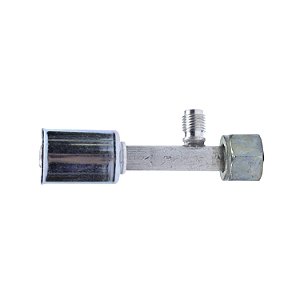 Conexão O'ring Fêmea 08mm Aluminio c Válvula de Serviço R12