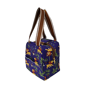 Bolsa Térmica Desenho Safari Azul Leão