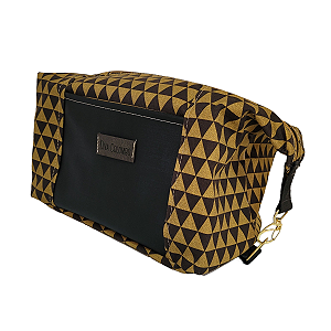 Necessaire Triângulo Mostarda Sarja