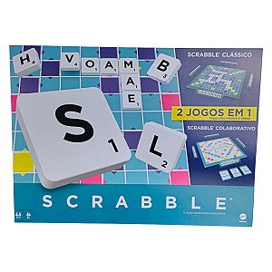 HXW07 JOGO SCRABBLE DE TABULEIRO 2 EM 1 COLABORATIVO