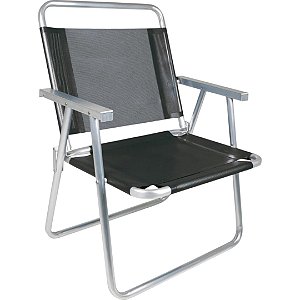 Cadeira Praia Oversized Alumínio Preta