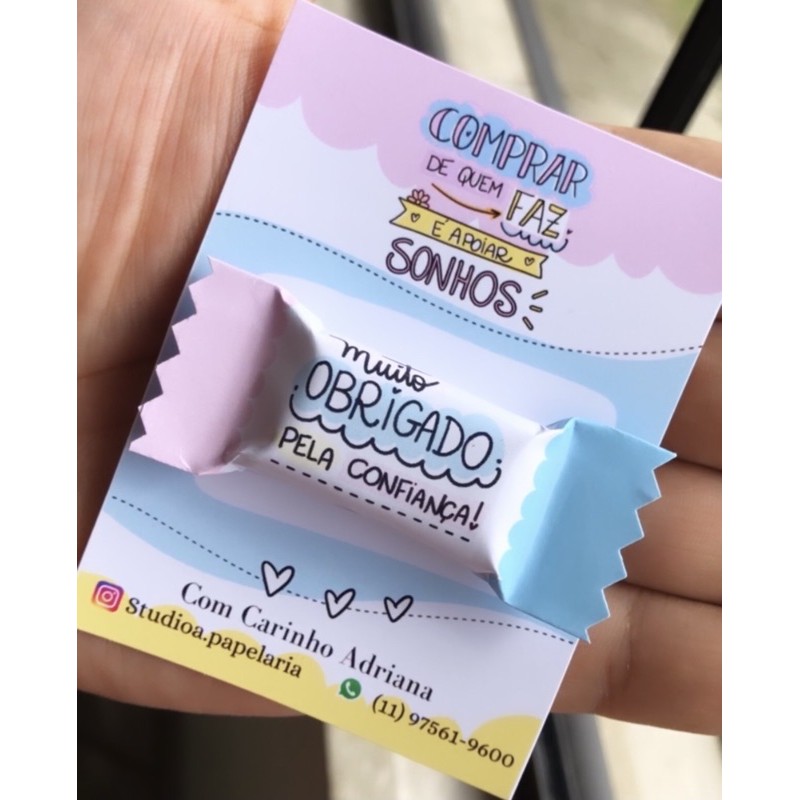 24 Tags de agradecimento + bala
