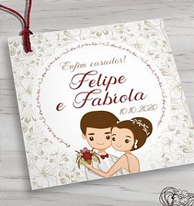 50 Tags Casamento 5x5cm