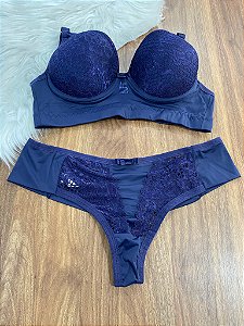 Conjunto Lingerie Com bojo Calcinha Fio Duplo GG