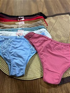 Calcinha Tradicional Tanga/Conforto Com Renda