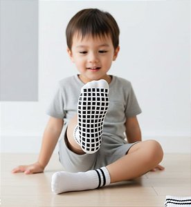 12 Pares Esportiva de Meias Antiderrapantes Infatil Veste (30 a 35)