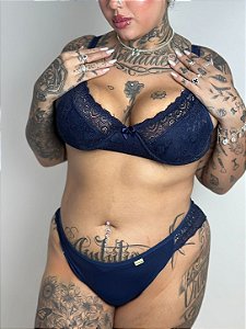 Conjunto de lingerie rendado Sem Bojo Com Aro 48,50,52