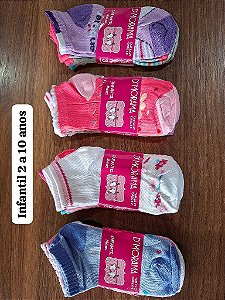 12 Pares de meia Soquetes infantis Feminina