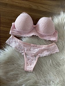 Conjunto clássico lingerie Calcinha Fio Rendado