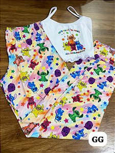 Pijama de Frio BLOGUEIRA CALÇA e CROPPED - Liso Estampado G,GG