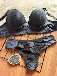 Conjunto de lingerie Plus Size Rendado 48,50,52