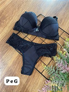 Conjunto clássico lingerie Calcinha Fio P e G