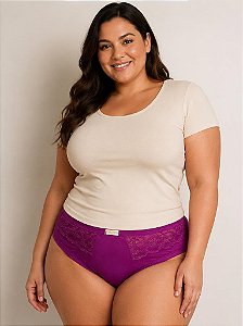 Calcinha Plus Size fio com renda - 48,50,52