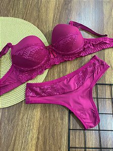 Conjunto de lingerie Rendado Fio Duplo