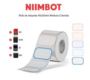 Rolo de etiquetas Moldura Colorida 40x25mm (260un)