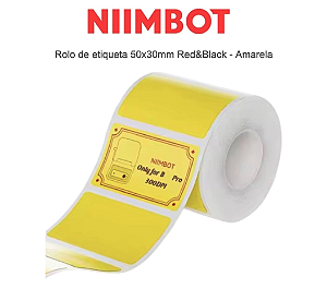 Etiqueta amarela escrita em vermelho e preto B1Pro/B21Pro