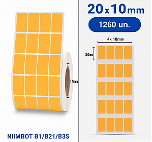 Rolo Etiqueta Niimbot 20x10mm Amarelo (1260un)