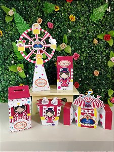 Kit Festa Personalizada Circo Rosa Menina Premium - Alta Qualidade