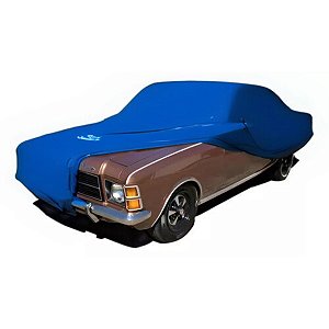 Capa Protetora para Cobrir Carro Antigo Opala SS Diplomata Comodoro Standard Special Coupê 2 4 Portas Tecido Cor Azul Sob Medida Anti-Poeira Anti-Riscos Anti-Mofo GM Capas LP